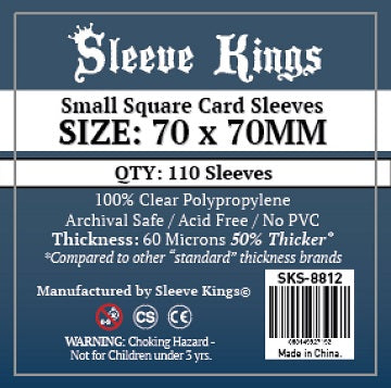 Sleeve Kings Small Square Card Sleeves 70MM x 70MM (110 CT)