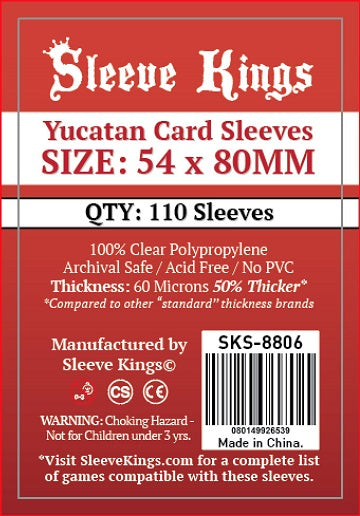 Sleeve Kings Yucatan Card Sleeves 54MM X 80MM (110 CT)