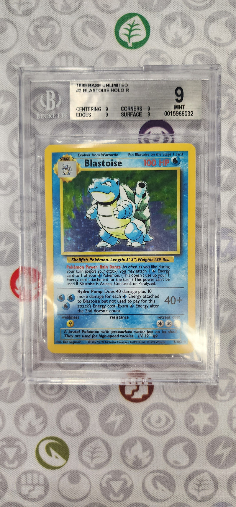 Blastoise (2/102) [Base Set Unlimited] (Graded - BGS 9)