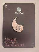 Customizable Pride Pin: She/Her Left