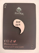 Customizable Pride Pin: She/Her Right