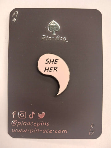 Customizable Pride Pin: She/Her Right