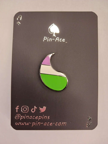 Customizable Pride Pin: Genderqueer Left