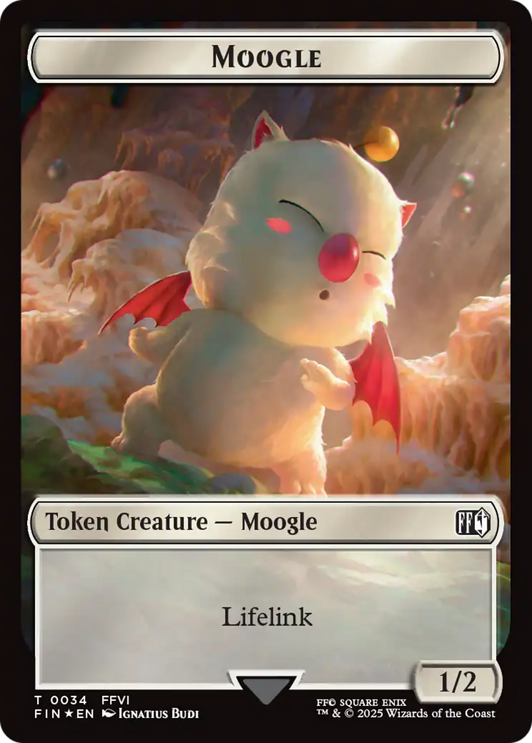 Moogle (0034) // Treasure (0036) Double-Sided Token (Surge Foil) [FINAL FANTASY Tokens]