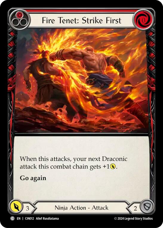 Fire Tenet: Strike First (Red) [CIN012] (The Hunted Cindra Blitz Deck)
