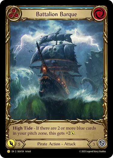 Battalion Barque (Blue) (Treasure) [SEA154] (High Seas)  Cold Foil