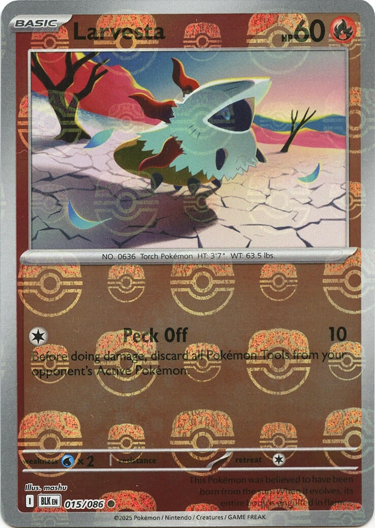 Larvesta (015/086) (Master Ball Pattern) [Scarlet & Violet: Black Bolt]