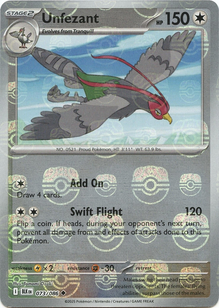 Unfezant (073/086) (Master Ball Pattern) [Scarlet & Violet: Black Bolt]