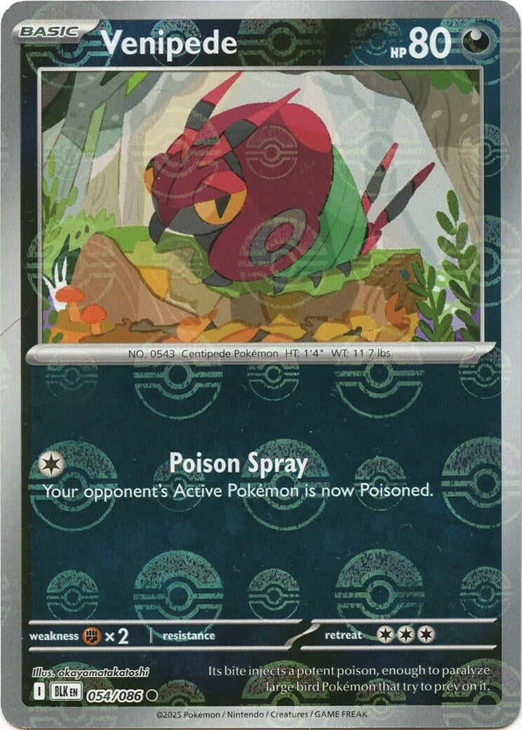 Venipede (054/086) (Poke Ball Pattern) [Scarlet & Violet: Black Bolt]