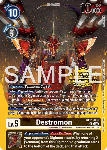 Destromon [BT21-060] (Championship 25-26 Season 2 Tamers Pack) [World Convergence]