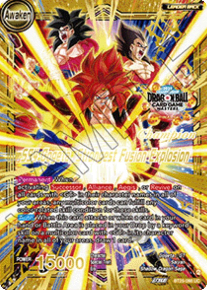SS4 Son Goku & SS4 Vegeta // SS4 Gogeta, Strongest Fusion Explosion (Champion) (BT25-098) [Tournament Promotion Cards]