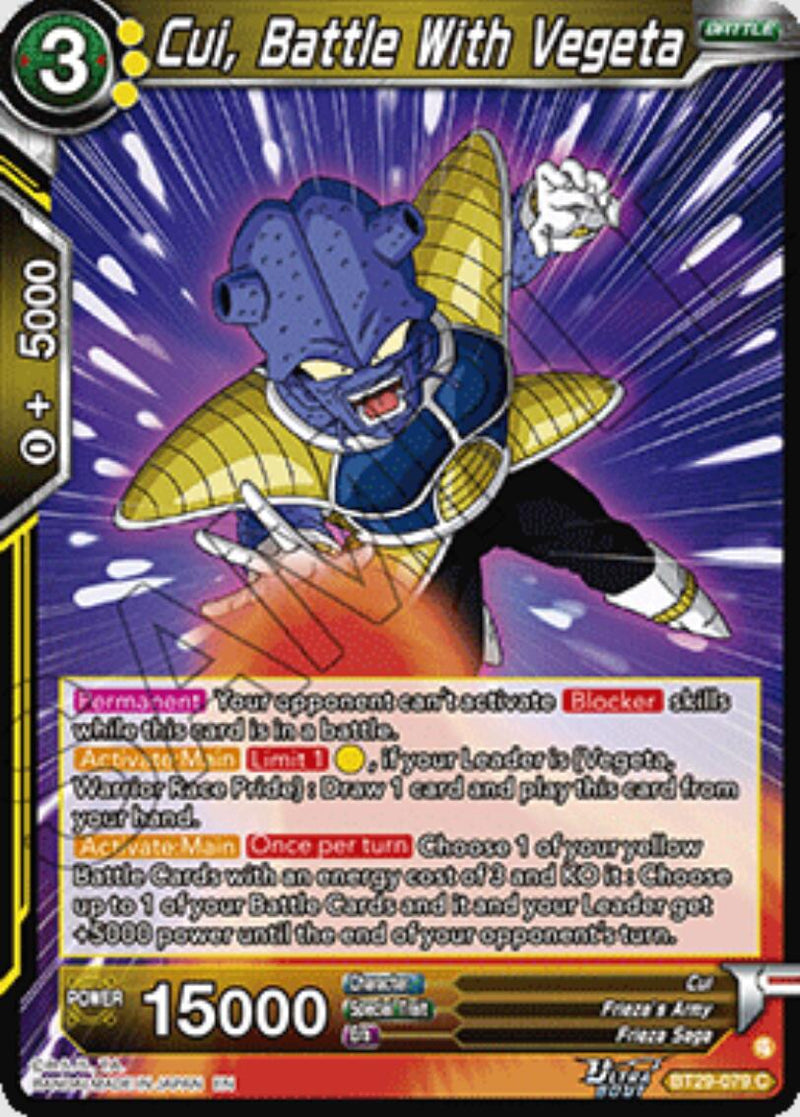 Cui, Battle With Vegeta (BT29-079) [Fearsome Rivals]