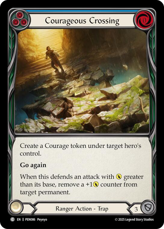 Courageous Crossing (Blue) (Rainbow Foil) [PEN086] (Compendium of Rathe)  Rainbow Foil