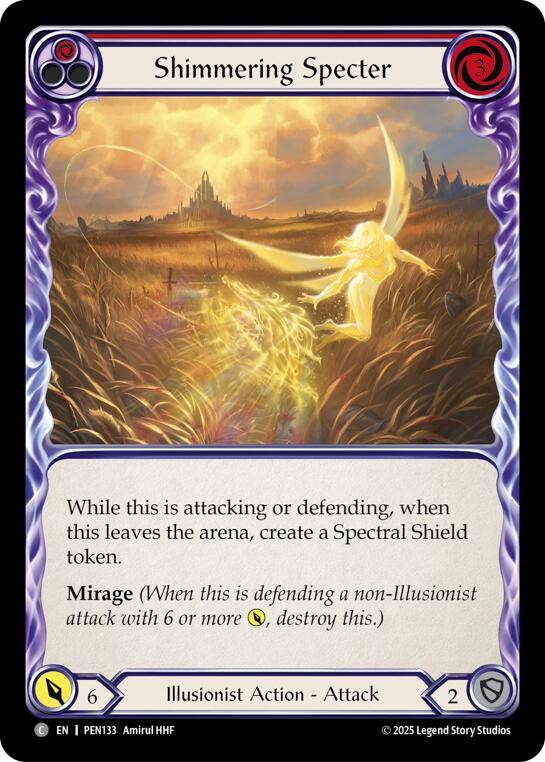 Shimmering Specter (Red) (Rainbow Foil) [PEN133] (Compendium of Rathe)  Rainbow Foil