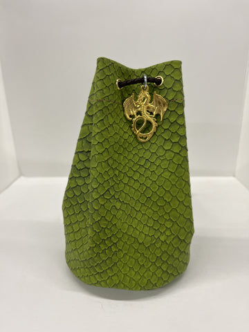 Light Green Medium Dragonhide Drawstring Dice Bag