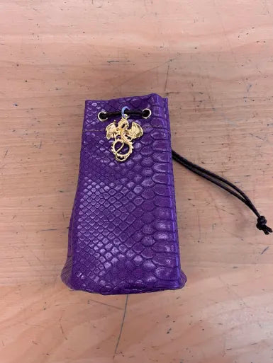 Purple Medium Dragonhide Drawstring Dice Bag