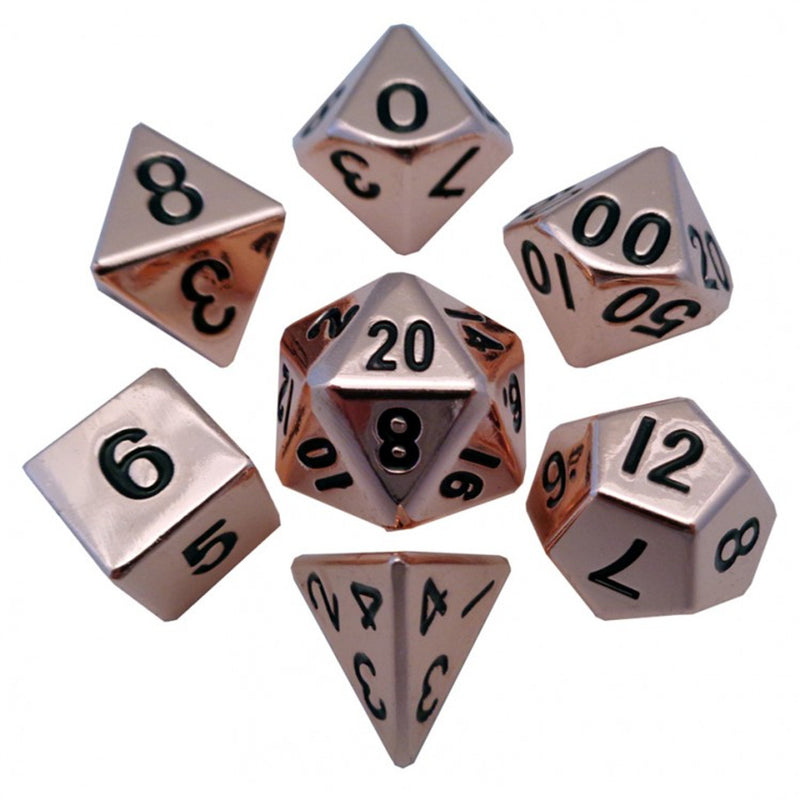 Metal Dice Set of 7 - Copper