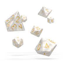 Oakie Doakie Dice - 7-Die RPG Set Marble White