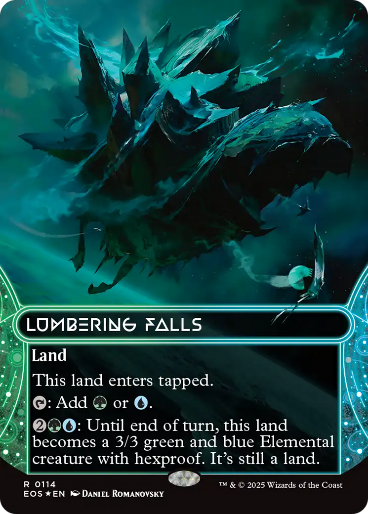 Lumbering Falls (0114) (Borderless) (Galaxy Foil) [Edge of Eternities: Stellar Sights]