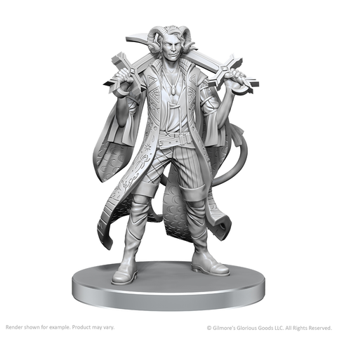 Critical Role Unpainted Miniatures: Mollymauk Tealeaf & Caduceus Clay