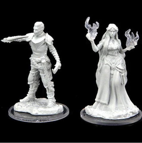 Critical Role Unpainted Miniatures: Turst Militia Swordsman & Lyrengorn Holy Priest