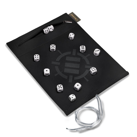 Roll on a Scroll: Acrylic Dice Set and Rolling Mat - White (Black Mat)