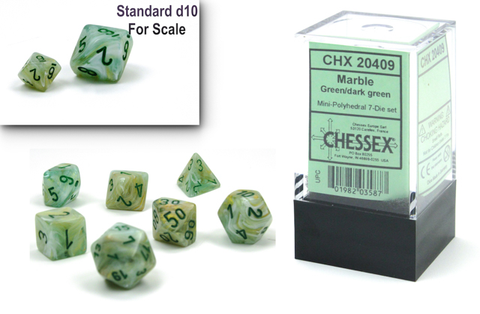 Mini-hedral 7-Die Set Marble Green/dark green - CHX 20409