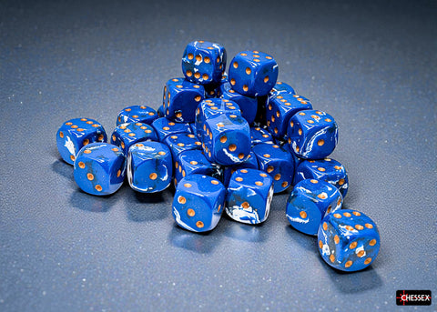 36 12mm Wavebreak w/Gold Brush D6 Dice - CHX24806