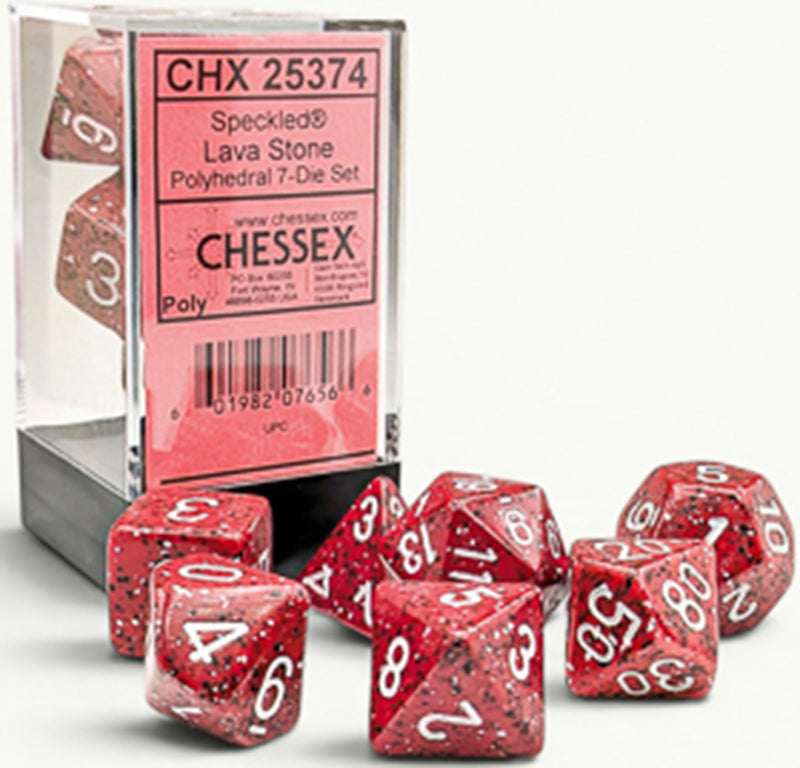 Speckled Lava Stone/white 7 Die Set - CHX25374