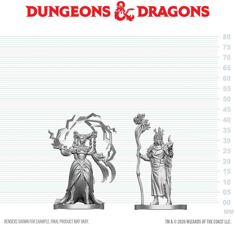 Nolzur's Marvelous Miniatures: Human Druid & Elf Sorcerer