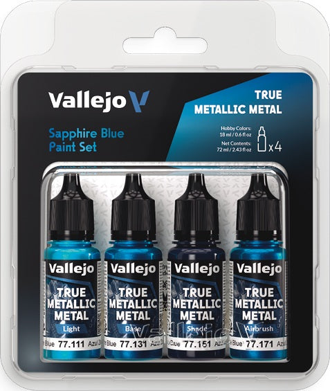 Vallejo: True Metallic Metal - Sapphire Blue Paint Set
