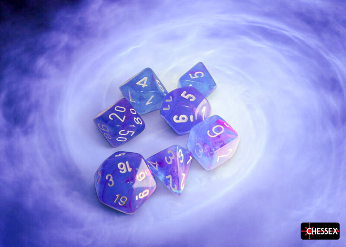 Nebula Aura/White Polyhedral 7-Dice Set CHX 27567
