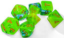 Gemini Plasma Green-Teal/Orange Polyhedral 7-Dice Set CHX 26470