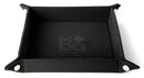 Folding Square Velvet Dice Tray - Black