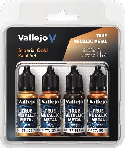 Vallejo: True Metallic Metal - Imperial Gold Paint Set