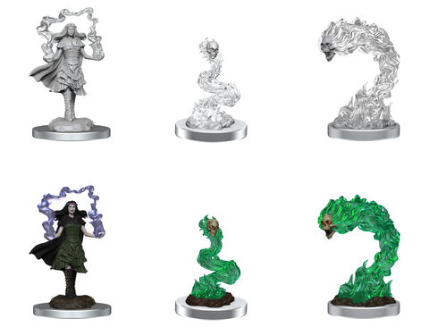 Nolzur's Marvelous Miniatures: Dark Spellcaster & Flameskulls