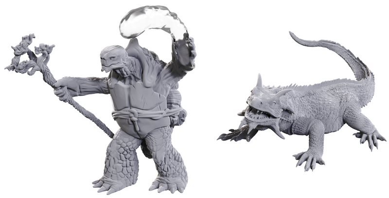Nolzur's Marvelous Miniatures: Tortle Druid & Wild Shape Giant Lizard