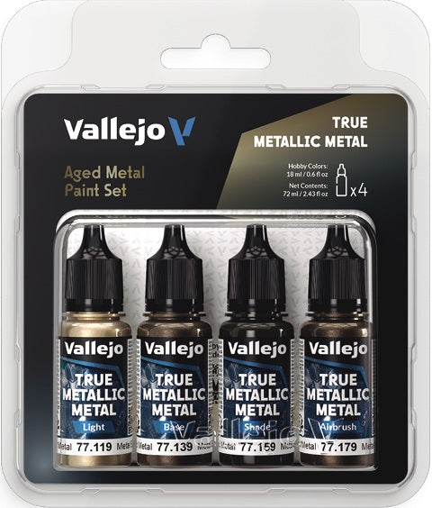 Vallejo: True Metallic Metal - Aged Metal Paint Set