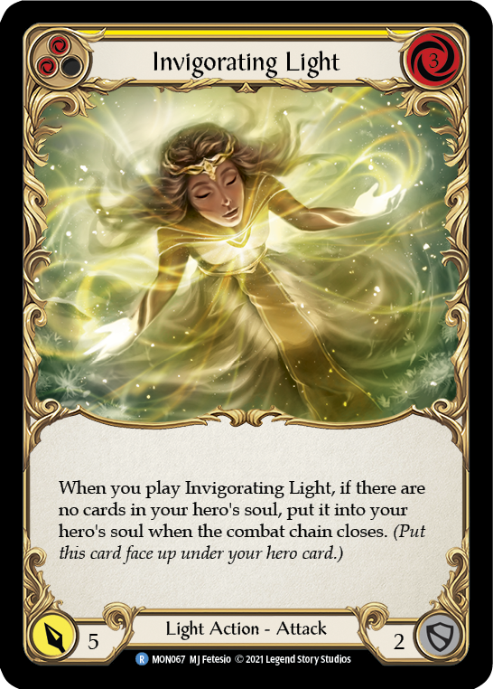 Invigorating Light (Yellow) (Rainbow Foil) [MON067-RF] 1st Edition Rainbow Foil
