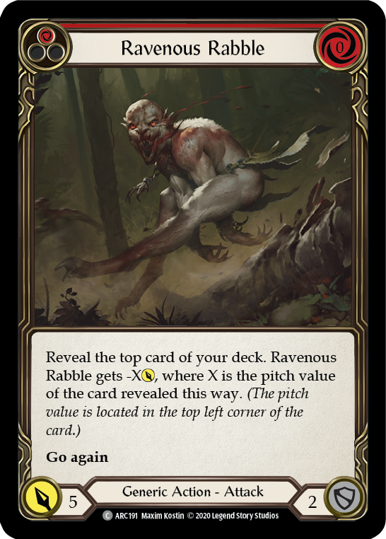Ravenous Rabble (Red) [ARC191] Unlimited Edition Rainbow Foil