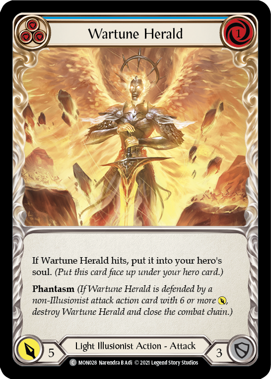 Wartune Herald (Blue) (Rainbow Foil) [MON028-RF] 1st Edition Rainbow Foil