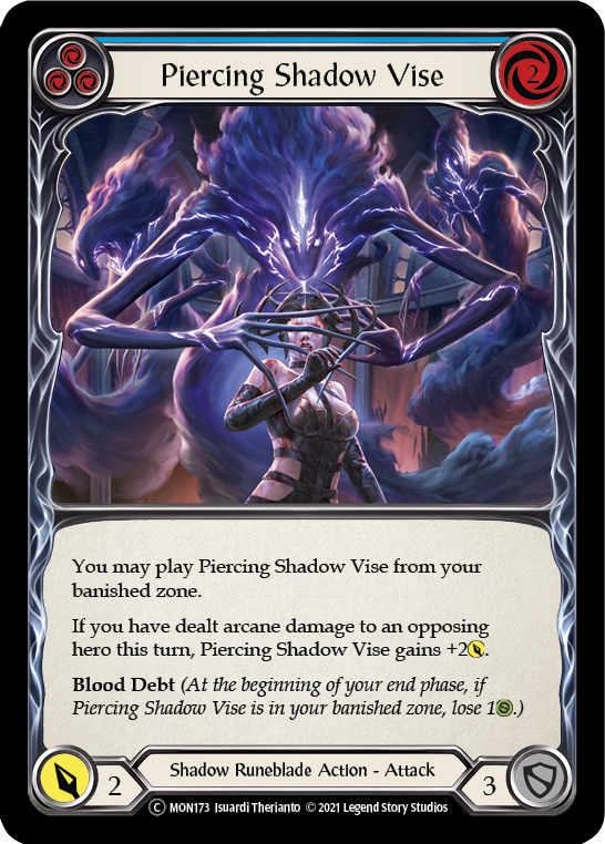 Piercing Shadow Vise (Blue) (Rainbow Foil) [U-MON173-RF] Unlimited Rainbow Foil