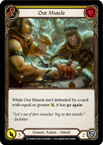 Out Muscle (Yellow) (Rainbow Foil) [U-MON249-RF] Unlimited Rainbow Foil