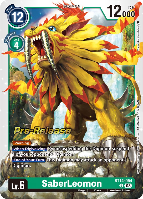 SaberLeomon [BT14-054] [Blast Ace Pre-Release Cards]