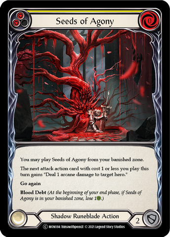 Seeds of Agony (Yellow) (Rainbow Foil) [U-MON184-RF] Unlimited Rainbow Foil