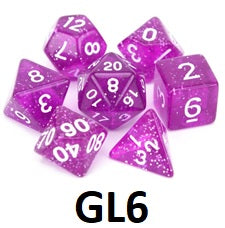 Glitter Dice Set: Purple GL06