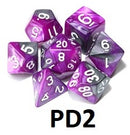 Marble Dice Set: Purple/Silver PD02