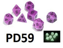 Glow In The Dark Dice Set: Purple PD59