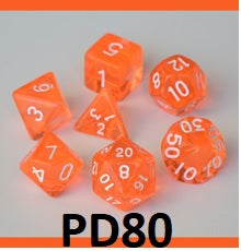 Transparent Dice Set: Orange PD80