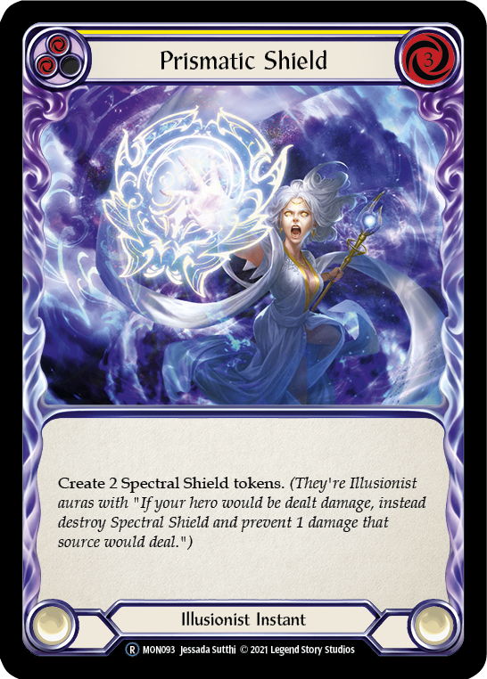 Prismatic Shield (Yellow) (Rainbow Foil) [U-MON093-RF] Unlimited Rainbow Foil